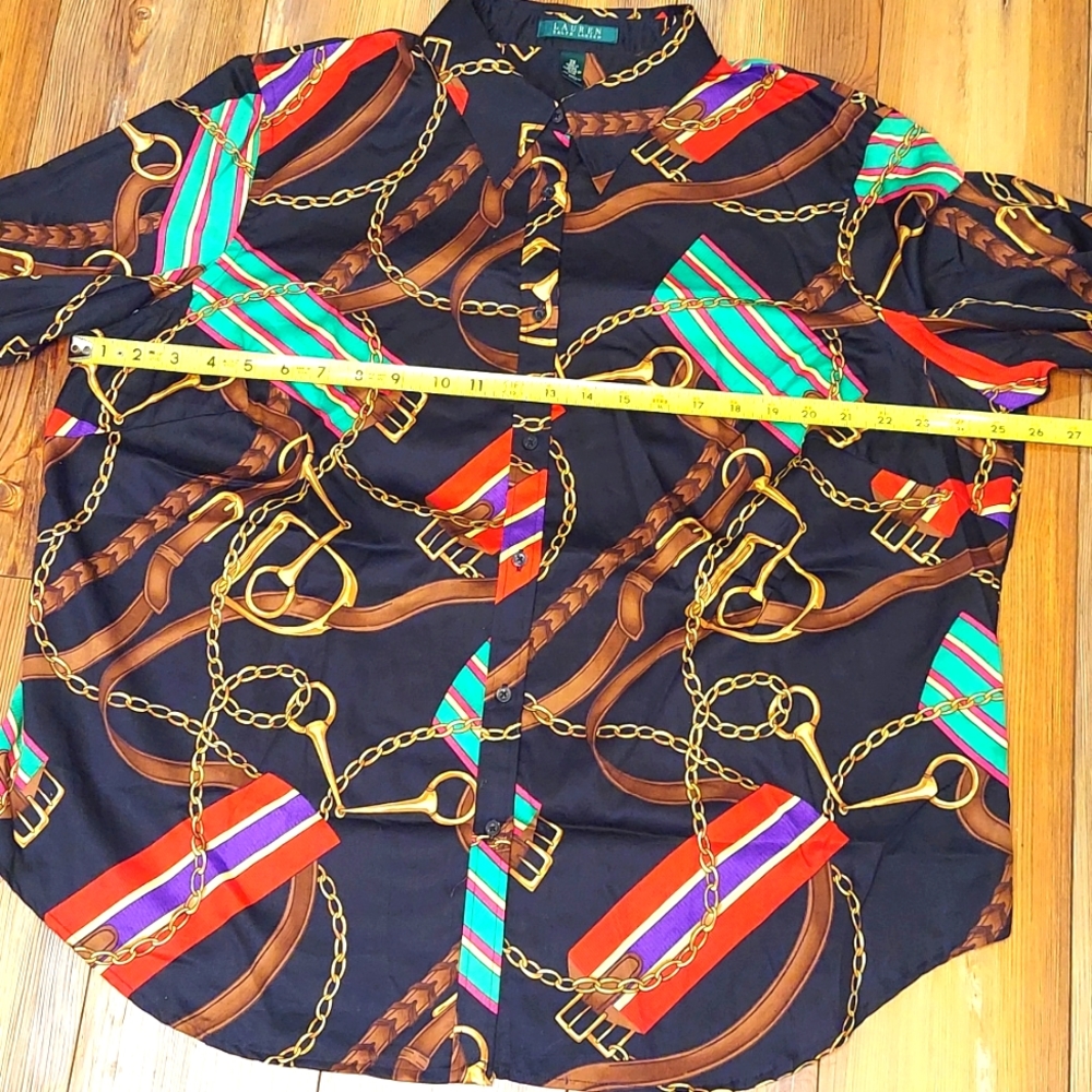 Vintage Lauren Ralph Lauren Horse Buckle 100% Cotton Button Down Size 2X - Picture 6 of 10